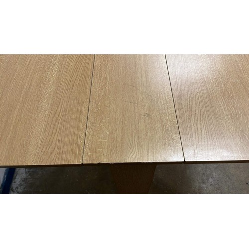 383 - NARROW OAK EFFECT DROP LEAF TABLE