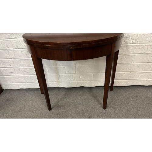 237 - METAMORPHIC CARD TABLE WITH BROWN  TOP WITH ER 1938 MARKINGS