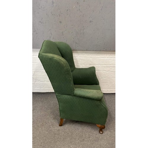 350 - GREEN ARM CHAIR