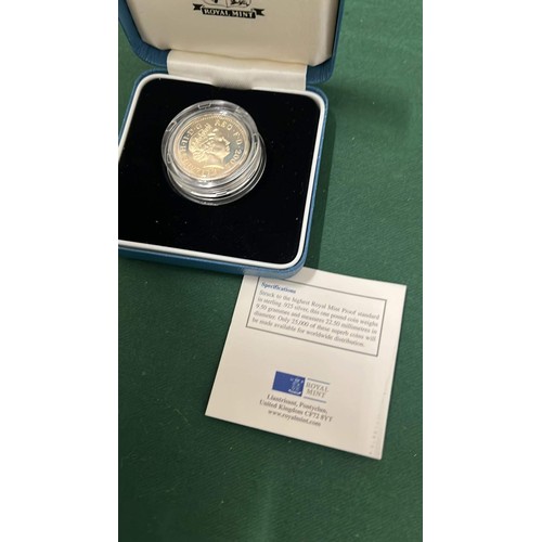 280 - 2002 SILVER PROOF  £1 COIN BOXED WITH COA