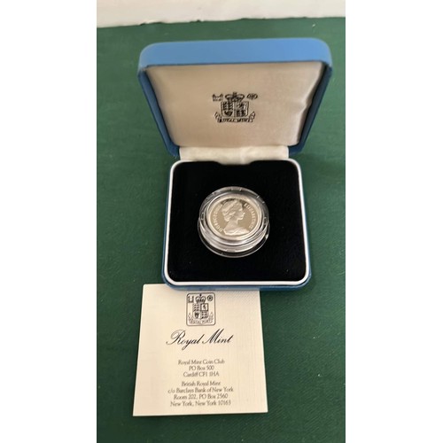 281 - 1984 SILVER PROOF £1 COIN WITH BOX AND COA