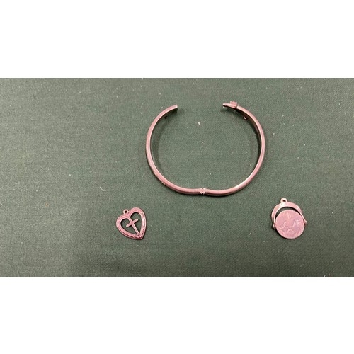 158 - SILVER PENDANTS AND BANGLE