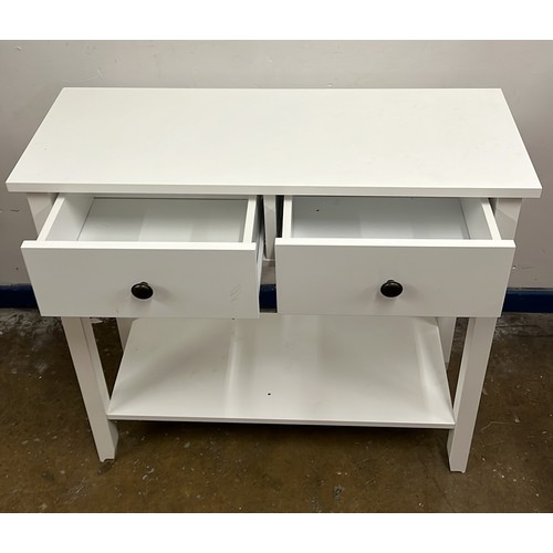 206 - WHITE SIDE TABLE WITH DRAWERS