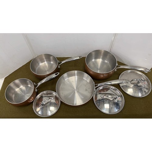 208 - COPPER FINISH COOK WARE