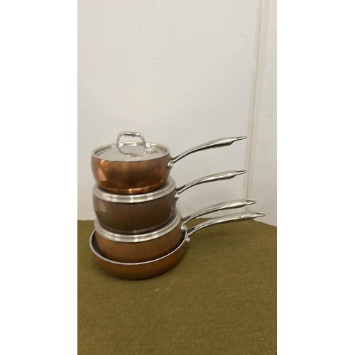 208 - COPPER FINISH COOK WARE