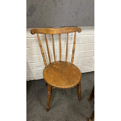 139 - ELM AND BEECH PENNY SEAT KITCHEN CHAIR AND GEORGIAN STOOL