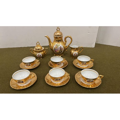 60 - GOLD COLOURED LIMOGES TEA SET