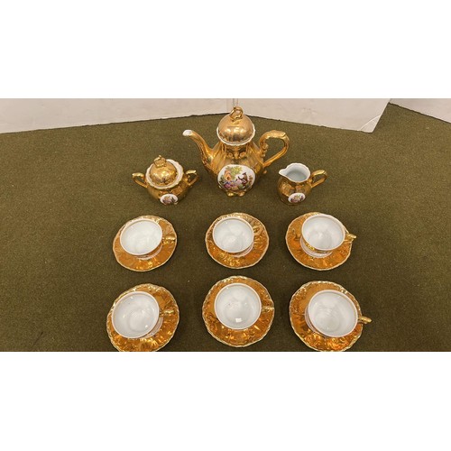 60 - GOLD COLOURED LIMOGES TEA SET