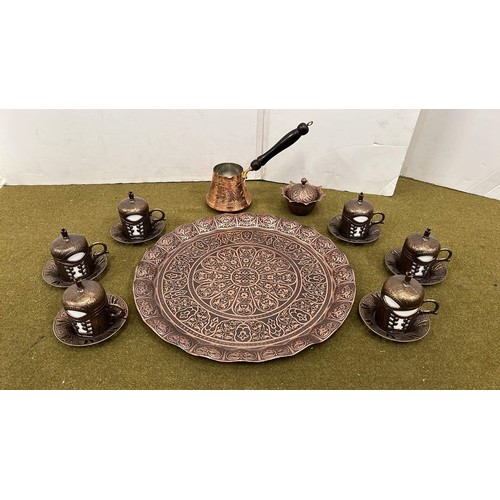 43 - MOROCCO METAL COFFEE SET