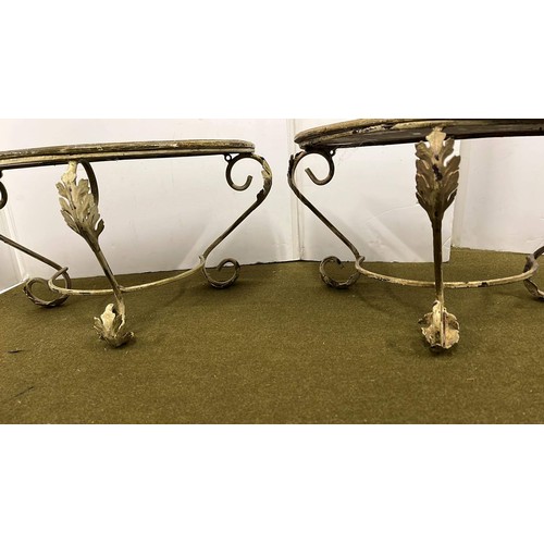 69 - TWO SCONCE SHELVES  WITH METAL DETAIL