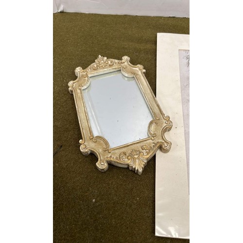 80 - PAIR OF FRAMED MIRRORS AND PRINT