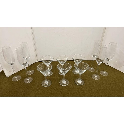 41 - CHAMPAIGN FLUTES AND CLEAR BABYCHAM GLASSES