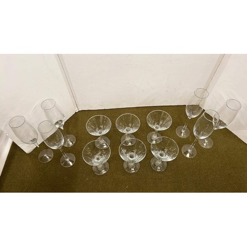 41 - CHAMPAIGN FLUTES AND CLEAR BABYCHAM GLASSES