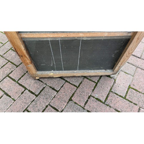 605 - EDWARDIAN PINE FRAMED MEAT / FOOD SAFE NEEDS WORK SEE ALL PICTURES