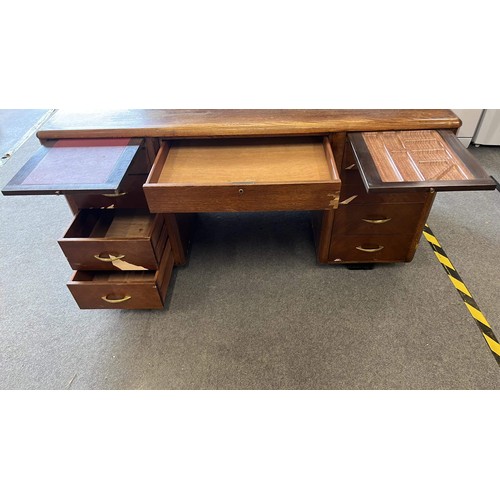 428 - ART DECO OAK OFFICE DESK SEE ALL PICTURES FOR CONDITION