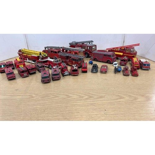 129 - PLAY WORN FIRE ENGINES MIXED MAKERS