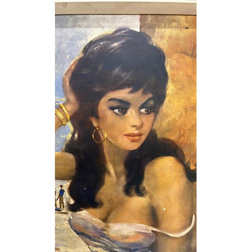 457 - RETRO FRAMED SPANISH LADY PRINT