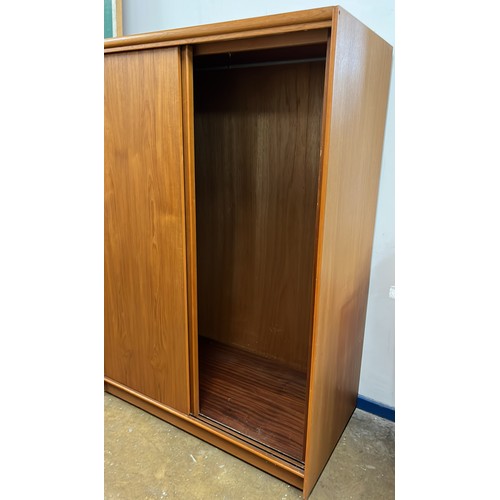 115 - TEAK FINISH RETRO WARDROBE