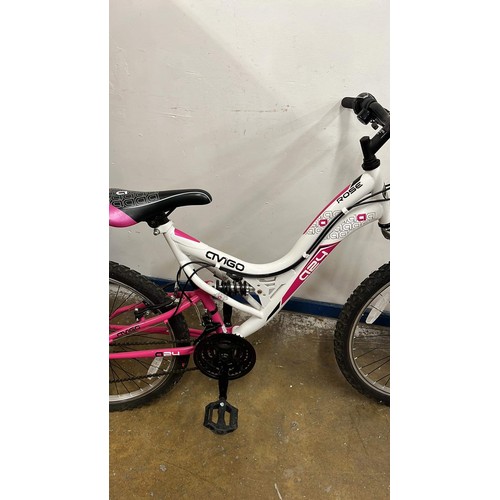 113 - PINK AND WHITE PUSH BIKE