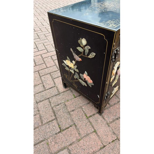 116 - ORIENTAL BLACK FINISH CUPBOARD