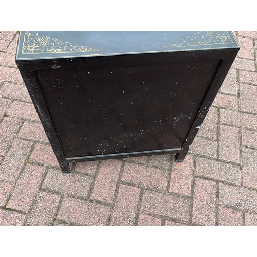 116 - ORIENTAL BLACK FINISH CUPBOARD