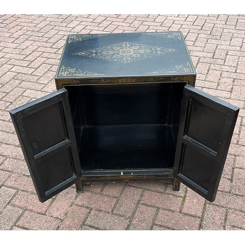 116 - ORIENTAL BLACK FINISH CUPBOARD