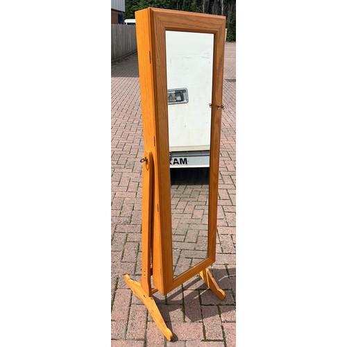 416 - DRESS MIRROR WITH BUILT IN JEWELLERY CASE