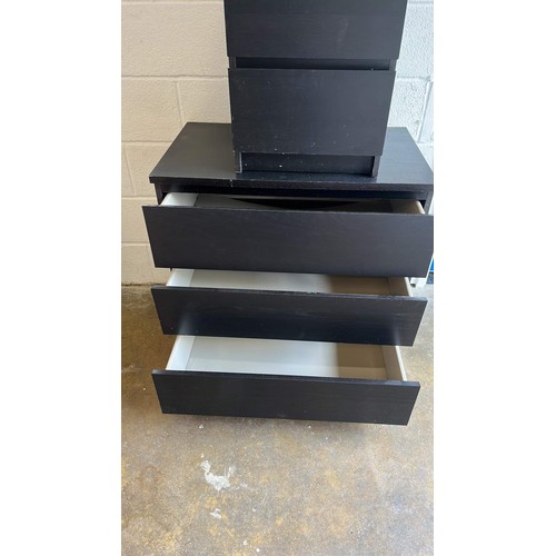 578 - BLACK CHEST OF DRAWERS X 2