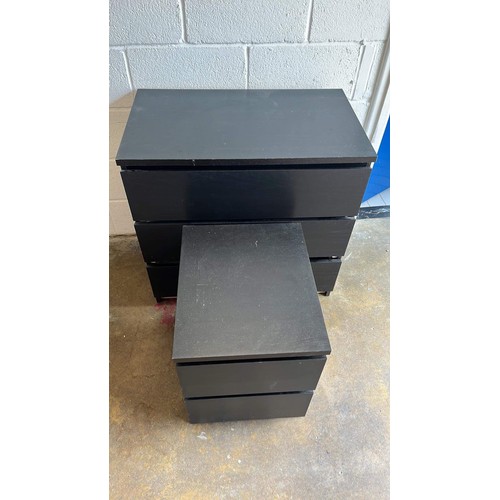 578 - BLACK CHEST OF DRAWERS X 2