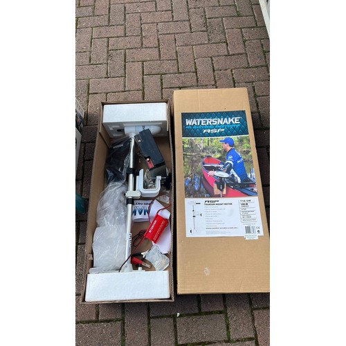 560 - DINGHY SEAHAWK 2 AND ELECTRIC OUT BOARD MOTOR WATER SNAKE STILL BOXED UNCHECKED SEE ALL PICTURES IDE... 