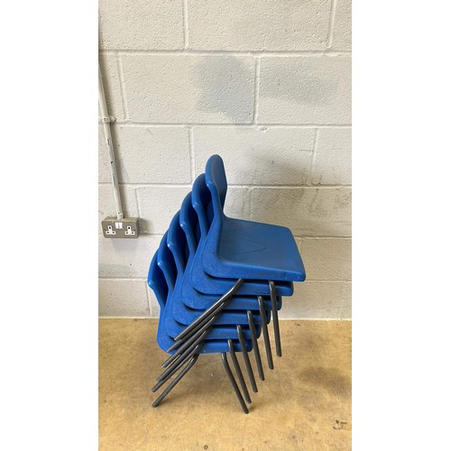 908 - SIX BLUE CHILD CHAIRS