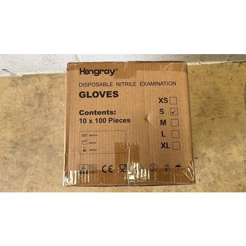 889 - BOX OF 10 X 100PCS DISPOSABLE GLOVES SIZE SMALL