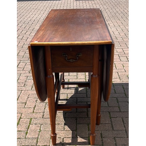 101 - RETRO LARGE DROP LEAF TABLE WITH TWO DRAWERS