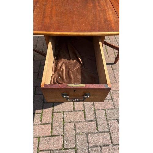 101 - RETRO LARGE DROP LEAF TABLE WITH TWO DRAWERS