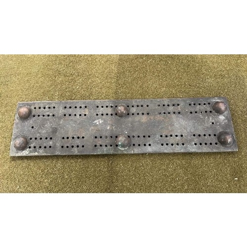 633 - SOLID BRASS CRIBBAGE BOARD