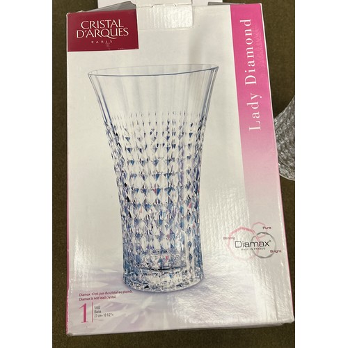 4 - CLEAR BOXED CRISTAL VASE