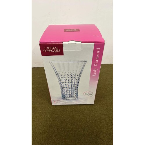 4 - CLEAR BOXED CRISTAL VASE