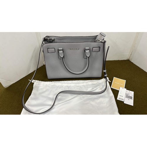 8 - MICHAEL KORS DILLON DOVE LEATHER SATCHEL WITH COVER SEE ALL PICTURES