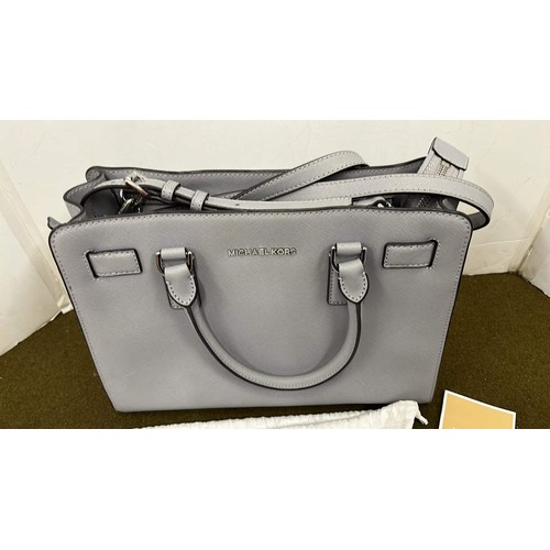 8 - MICHAEL KORS DILLON DOVE LEATHER SATCHEL WITH COVER SEE ALL PICTURES