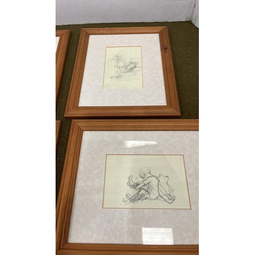 19 - FOUR PINE FRAMED WINNIE POO ART WORK