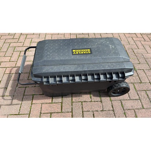 726 - LARGE BLACK STANLEY PLASTIC TOOLBOX