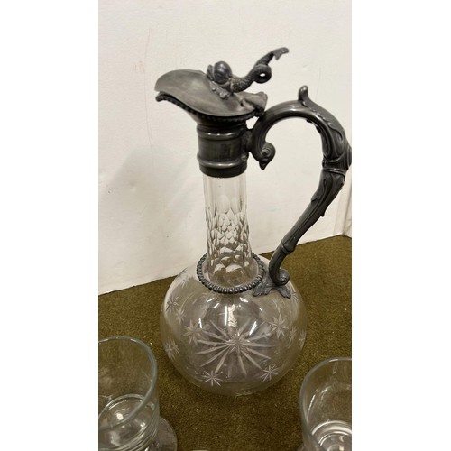 771 - CLARET JUG WITH MIXED GLASS WARE