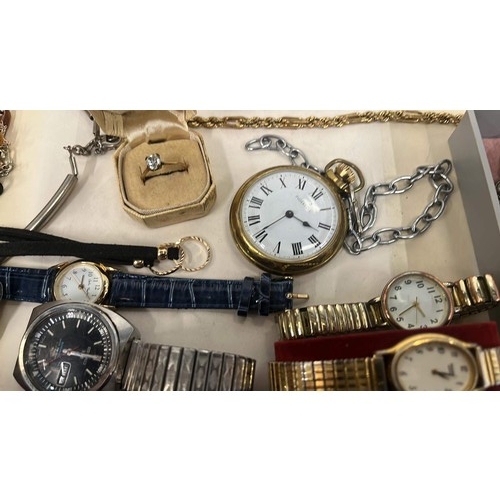 781 - COSTUME JEWELLERY , WATCHES AND ROLLED GOLD RING