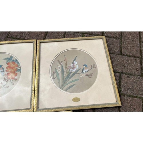 797 - THREE FRAMED ORIENTAL PAINTED SILKS