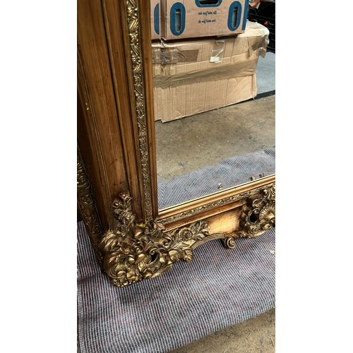 787 - LARGE GOLD FINISH ORNATE MIRROR