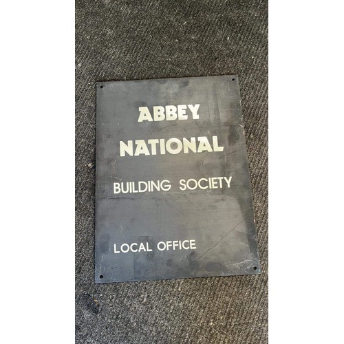 931 - BRASS ABBEY NATIONAL BUILDING SOCIETY SIGN *