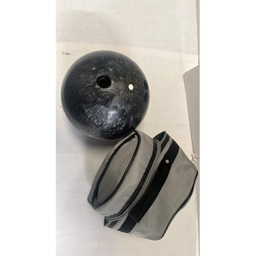 40 - TEN PIN BOWLING BALL AND CASE