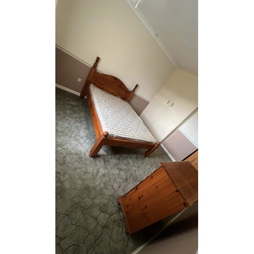 133 - DOUBLE PINE BED WITH MATTRESS