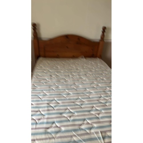 133 - DOUBLE PINE BED WITH MATTRESS