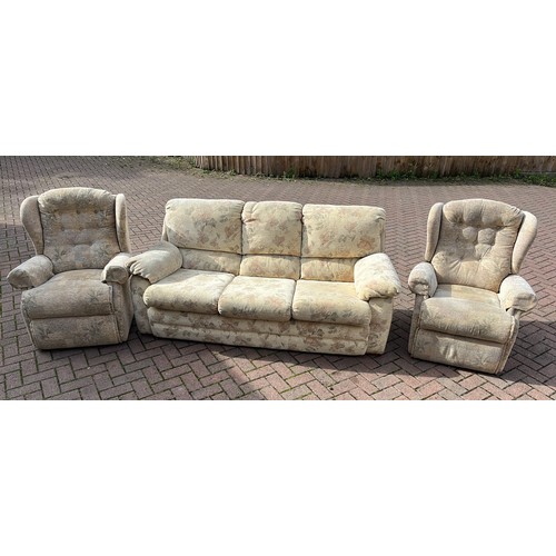 226 - SOFA SET WITH RECLINER